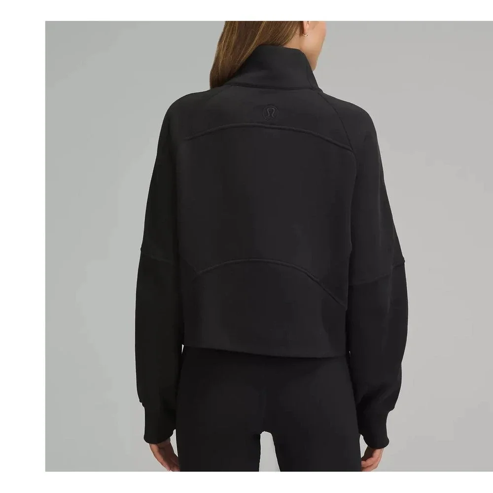 Lululemon Scuba Oversized Funnel Neck Half Zip Crop Sweatshirt Black XS/S